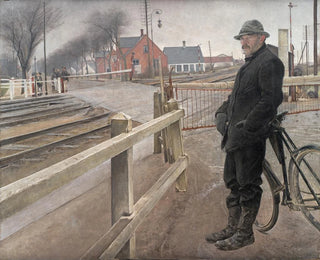 Väntan vid järnvägsövergången på Roskildevägen - Laurits Andersen Ring — vy av konstverket