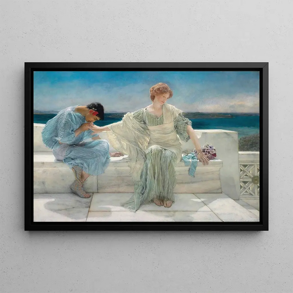 Ne me demandez plus - Lawrence Alma-Tadema — inramlat konstverk på väggen