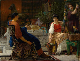 Förberedelser för festligheterna Den blomsterkrans - Lawrence Alma-Tadema — vy av konstverket