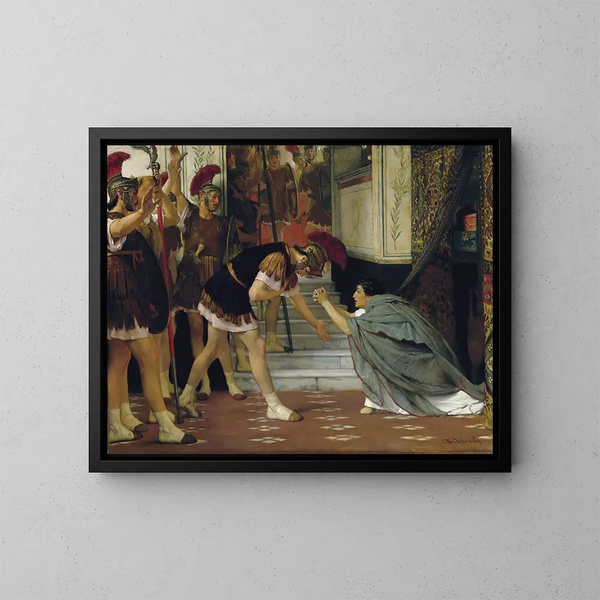 Proklamation de Claude kejsare - Lawrence Alma-Tadema — inramlat konstverk på väggen