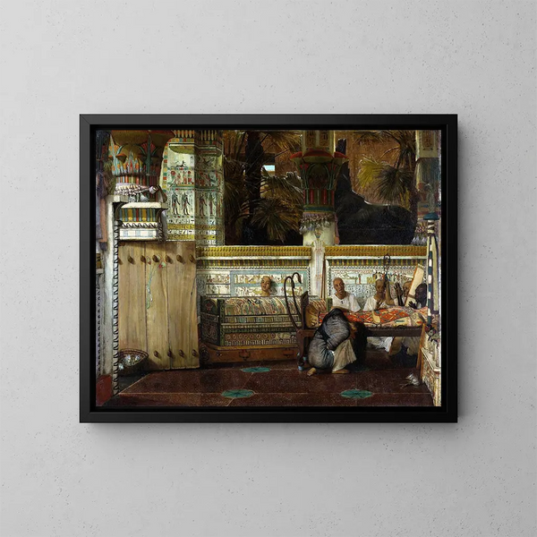 La veuve égyptienne - Lawrence Alma-Tadema — inramlat konstverk på väggen