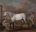 Le Duc de Hamilton och hans vinnande grå tävlingshäst i Newmarket - John Wootton — vy av konstverket