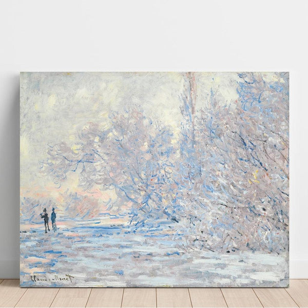 Reproduktion av målningen Le Givre à Giverny - Claude Monet