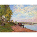 Reproduktion av målningen Le Loing à Saint-Mammès (1883)- Alfred Sisley