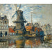 Reproduktion av målningen av målning Le Moulin à vent sur l'Onbekende Gracht, Amsterdam - Claude Monet