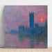 Reproduktion av målningen av Le Parlement, solnedgång - Claude Monet