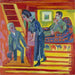 Le couple en visite et le nouvel arrivant - Ernst Ludwig Kirchner — visat i en interiör