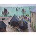 Reproduktion av målningen Le départ des bateaux, Étretat - Claude Monet