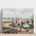 Reproduktion av målningen av Fiskmarknaden, Dieppe; grått väder, morgon - Camille Pissarro