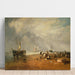 Reproduktion av målningen av fiskmarknaden vid Hastings strand - Joseph Mallord William Turner