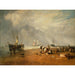 Reproduktion av målningen av fiskmarknaden vid Hastings strand - Joseph Mallord William Turner