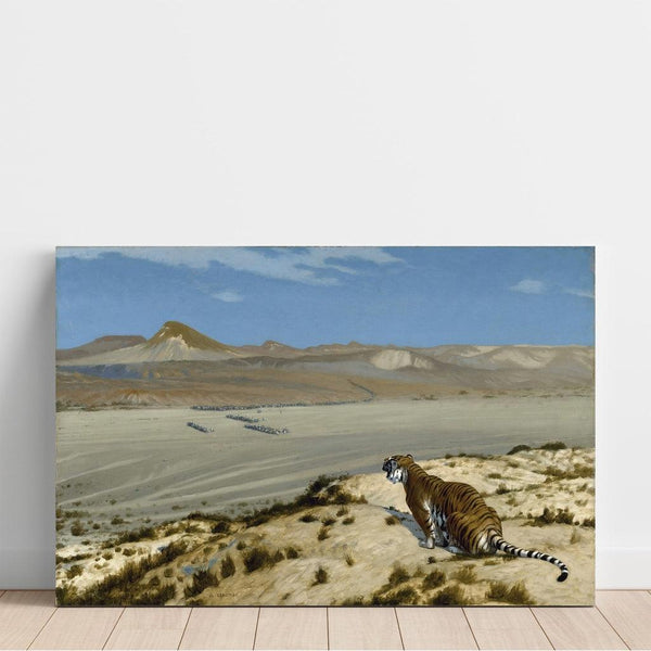 Reproduktion av målningen Le tigre à l'affût - Jean-Léon Gérôme