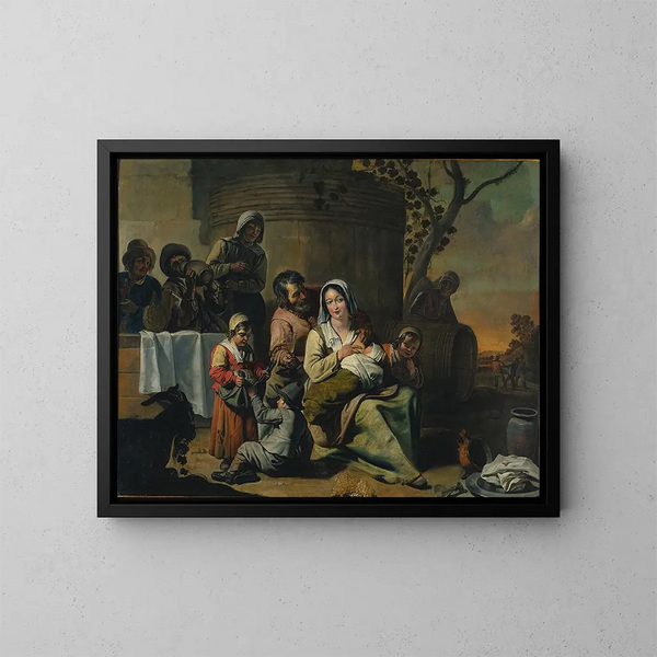 Scène vintage - Famille Le Nain — inramlat konstverk på väggen
