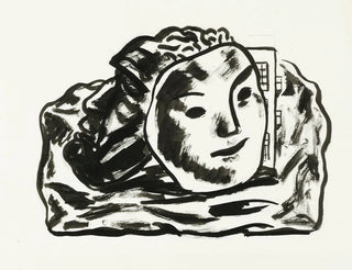 Två masker för byggnad och klippor skiss - Leo Gestel — vy av konstverket