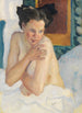 Éveil demi-nu sittande - Leo Putz — vy av konstverket
