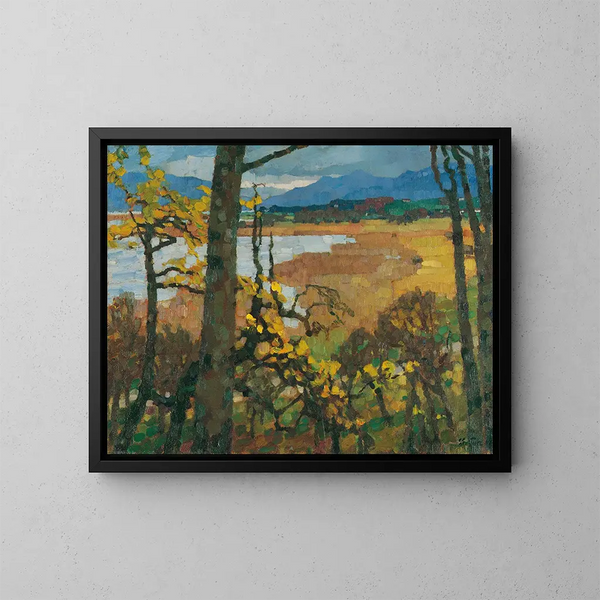 Höst vid Chiemsee - Leo Putz — inramlat konstverk på väggen