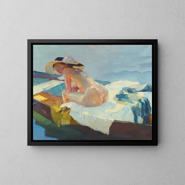 I kanoten - Leo Putz — inramlat konstverk på väggen