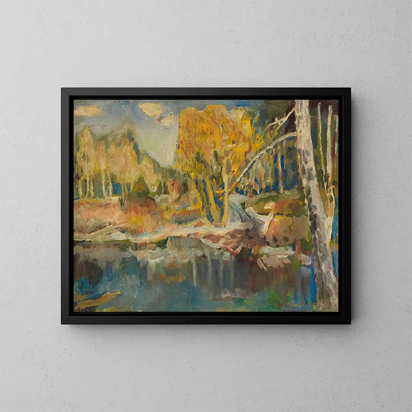 Landskap - Leo Putz — inramlat konstverk på väggen