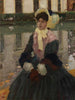 porträtt av Veronika Kirmaier i Schleissheim-trädgården - Leo Putz — vy av konstverket