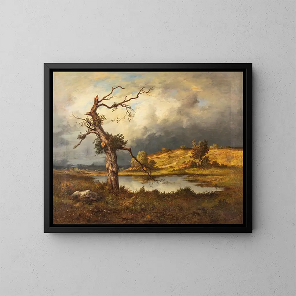Orages près de Fontainebleau - Léon Richet — inramlat konstverk på väggen