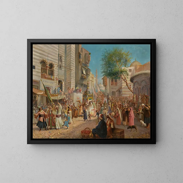Le départ du mahmal du Caire - Leonardo de Mango — inramlat konstverk på väggen