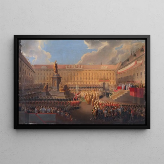 Leopold Bucher - Enthllung des Denkmals fr Kaiser Franz I von sterreich am 19 Juni 1846 auf dem Wiener Franzensplatz.webp