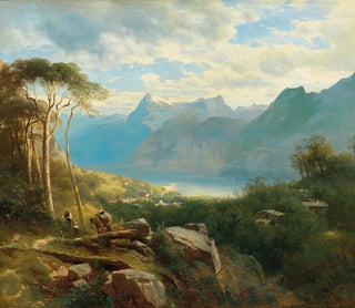 Leopold Heinrich Vscher - A view of Lake Lucerne and the Bernese Highlands.webp