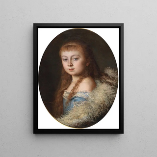 Leopold Horovitz - Portrait of a Girl in a Blue Dress and Pearl Necklace.webp