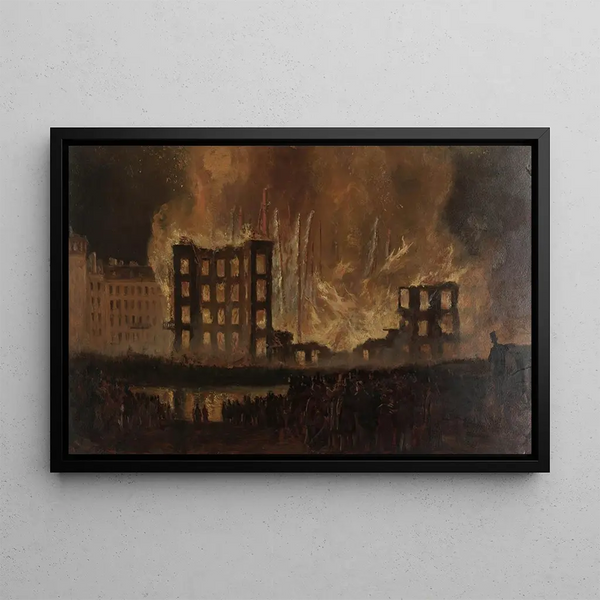 L'incendie du théâtre Treumann le 9 juin 1863 - Leopold Munsch — inramlat konstverk på väggen