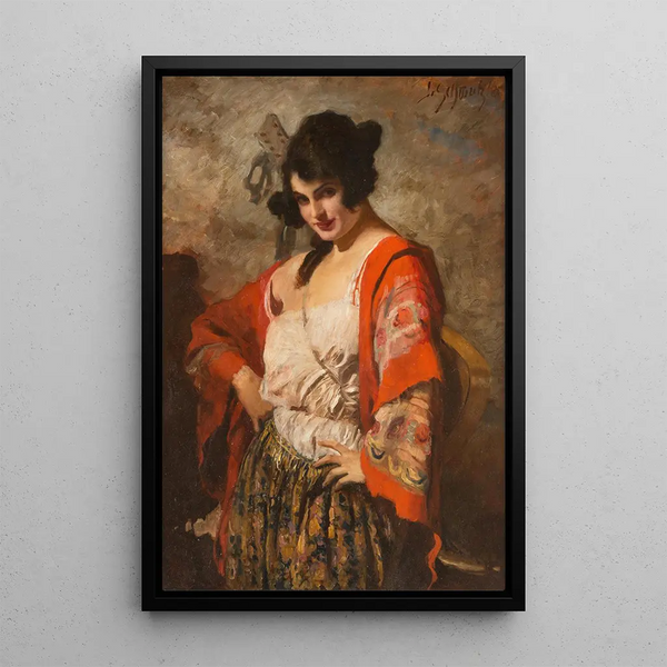 Leopold Schmutzler - Spanish beauty with guitar.webp