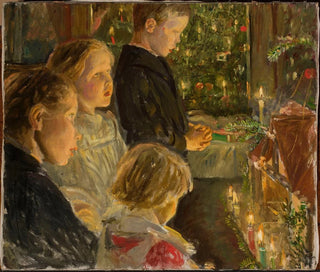 Leopold von Kalckreuth - Children by the Christmas tree.webp