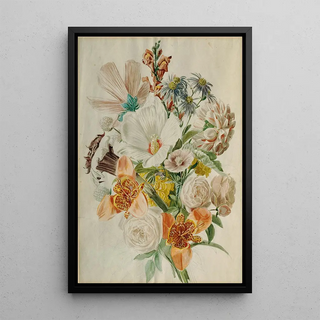 Leopold von Stoll - Blumenstrau mit Hibiscus und Lilien.webp