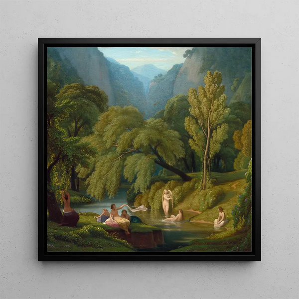 Les Baigneurs Souvenir des rives de la rivière Anio à Tivoli - Théodore Caruelle d'Aligny