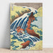 Reproduktion av målningen av Yoshitsune vid Yoshino vattenfall för hästar - Katsushika Hokusai