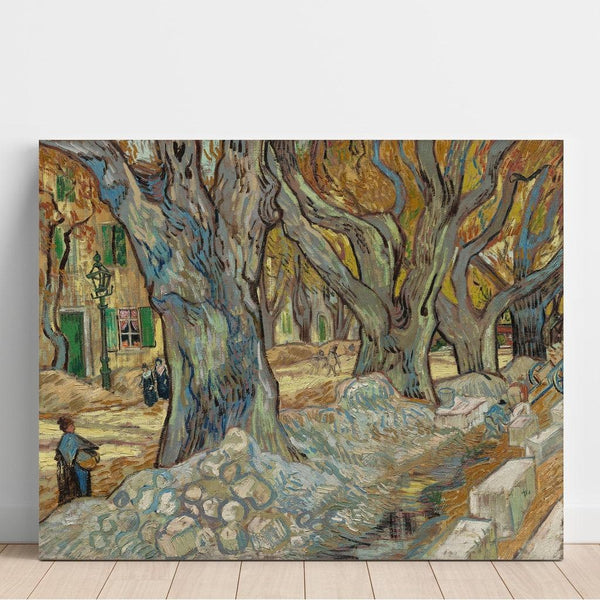 Les grands platanes cantonniers de Saint-Rémy - Vincent van Gogh | Reproduction Tableau Décoration murale affiche copie