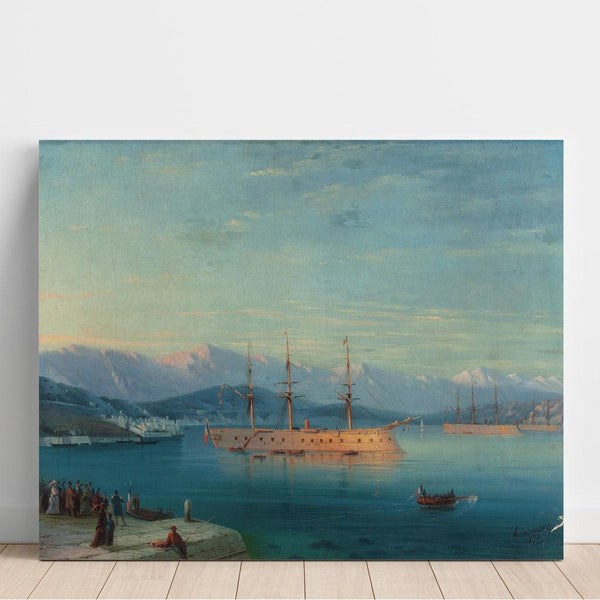 Reproduktion av målningen Les navires français quittent la mer Noire - Ivan Konstantinovich Aivazovsky