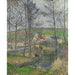 Reproduktion av målningen Les rives de la Viosne à Osny par temps gris, en hiver - Camille Pissarro