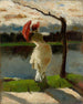 Dame à l'ombrelle au bord de la Loire - Lesser Ury — vy av konstverket