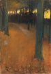 Landskapsbild av skog vid skymningen - Lesser Ury — vy av konstverket