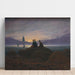 Reproduktion av målningen Lever de lune sur la mer - Caspar David Friedrich