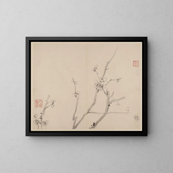 Album de pruniers en fleurs - Li Fangying — inramlat konstverk på väggen