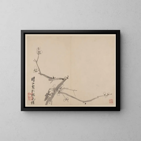 Album de pruniers en fleurs Pl7 - Li Fangying — inramlat konstverk på väggen