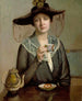 En kopp te - Lilla Cabot Perry — vy av konstverket