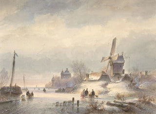 Lodewijk Johannes Kleijn - Winter Landscape with Frozen River.webp