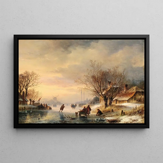 Lodewijk Johannes Kleyn - A Dutch Canal in Winter.webp