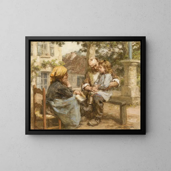 La première léon - Léon Augustin Lhermitte — inramlat konstverk på väggen