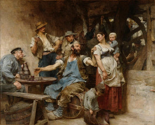 Le vin - Léon Augustin Lhermitte — vy av konstverket