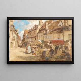 Lon Augustin Lhermitte - Le march dans le vieux Bourges.webp