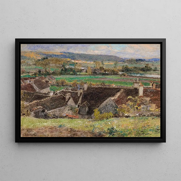Les Toits vue de village - Léon Augustin Lhermitte — inramlat konstverk på väggen