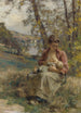La jeune mère - Léon Augustin Lhermitte — vy av konstverket
